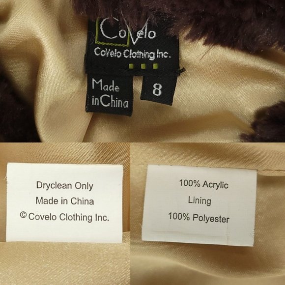 CoVelo Clothing Teddy Bear Vest Jacket Womens Sz 8 Snap Close Brown Faux Fur - Picture 7 of 16